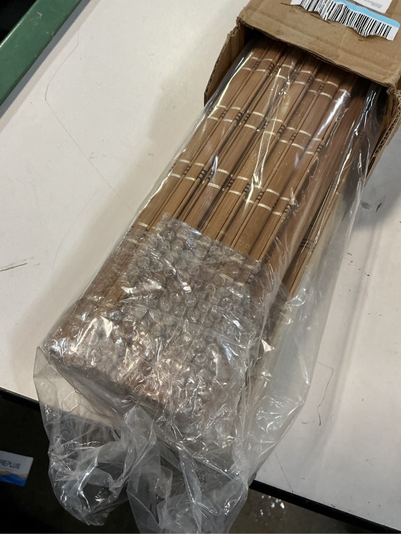 Condition photo showing Good Condition for lazblinds no tools no drill cordless bamboo roman shades, light filtering window treatment, roll up bamboo blinds for windows 26'' w x 64'' h, brown light filtering-brown206 26" w x 64" h