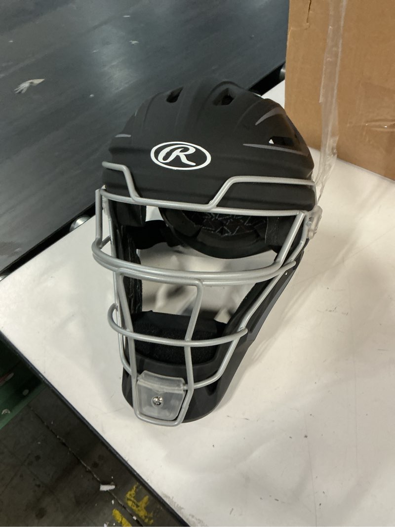Condition photo showing Good Condition for rawlings | velo 2.0 catcher's helmet | baseball | junior & senior sizing | multiple colors black/graphite senior (7 1/8" - 7 1/2")
