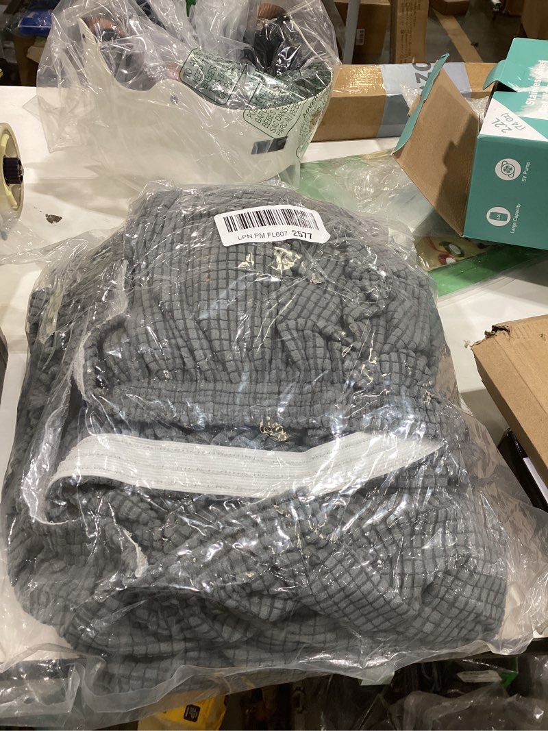 Condition photo showing As Is for H.VERSAILTEX High Stretch Individual Cushion Covers Sofa Slipcovers Couch Cushion Covers Sofa Covers Featuring Jacquard Textured Twill Fabric (3 Seat Covers Plus 3 Back Cushion Covers, Grey