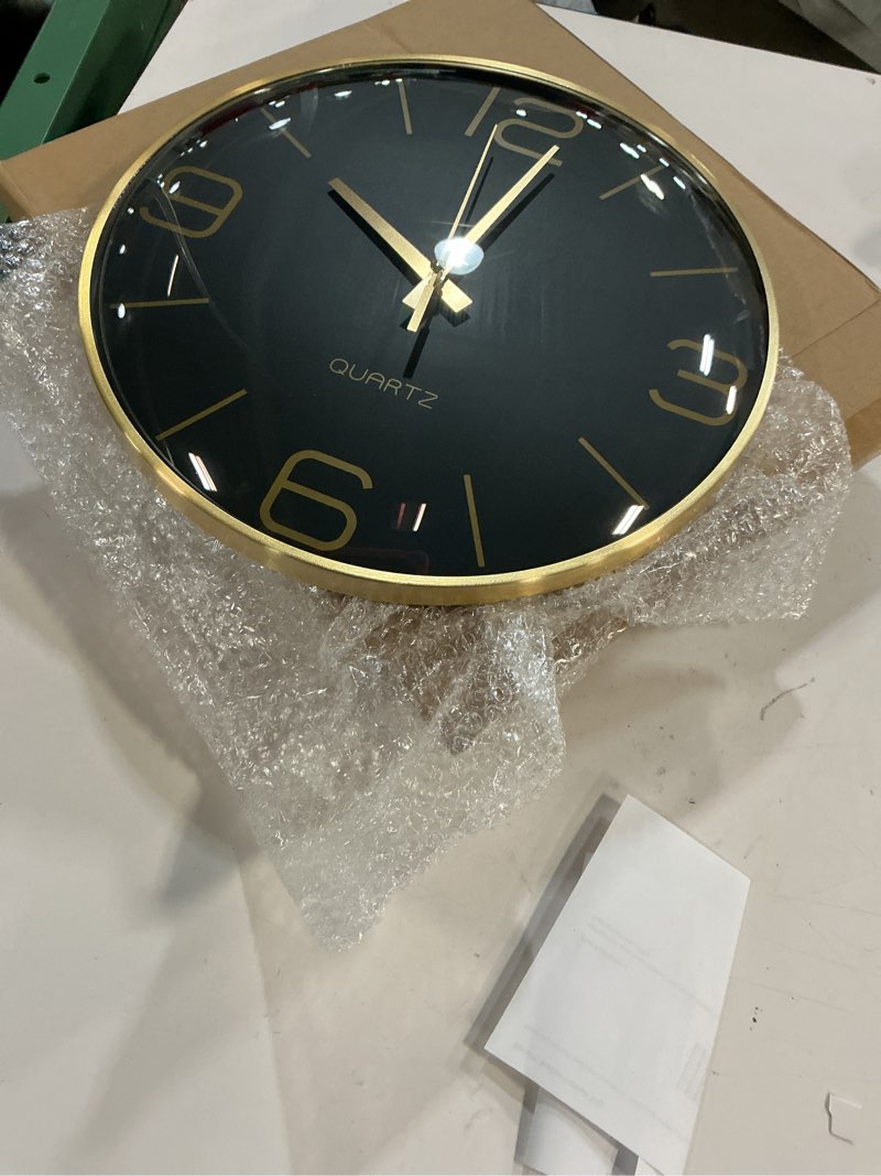 Condition photo showing Good Condition for AYRELY® 12 Inch Silent Modern Wall Clocks Battery Operated, Wall Clock for Living Room Décor,Gold Metal Frame Clock Decorative for Bedroom,Kitchen,Office