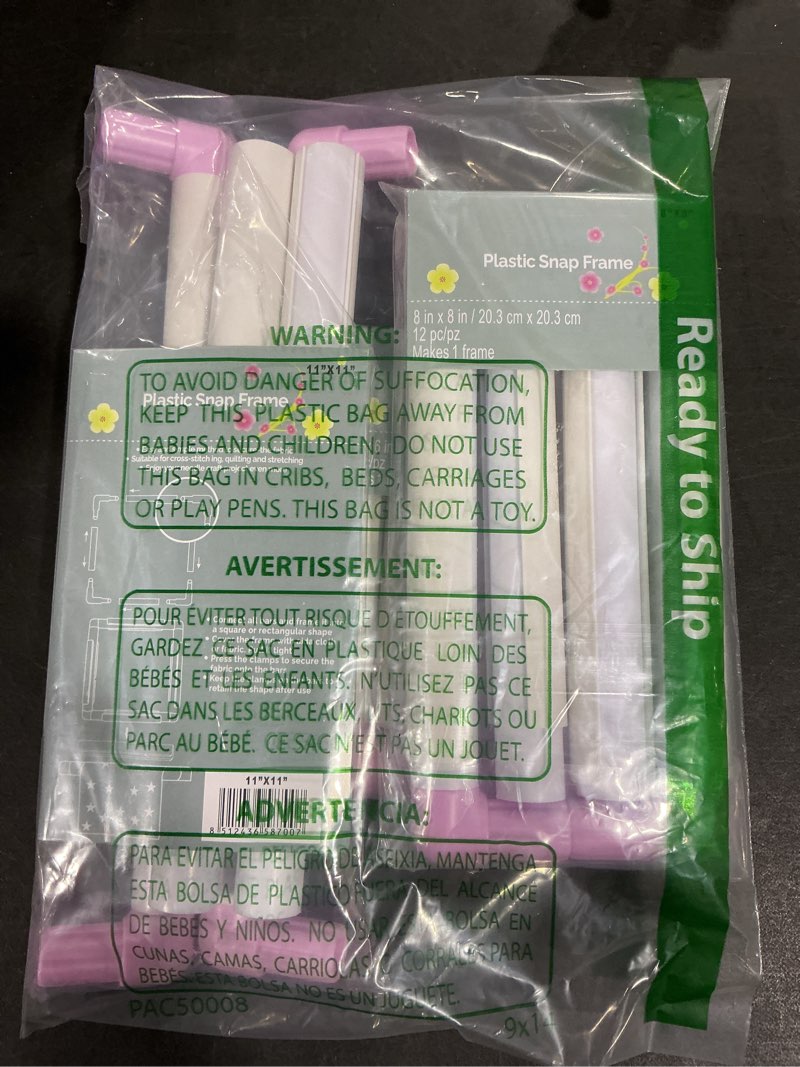 Condition photo showing New/Like New for Janinka Embroidery Hoop 3 Pcs Cross Stitch Hoops and Frames White Rectangular Cross Stitch Embroidery Snap Frame DIY Sewing Tool for Quilting Silk-Painting 6 x 6, 8 x 8, 11 x 11 in(Light Purple)