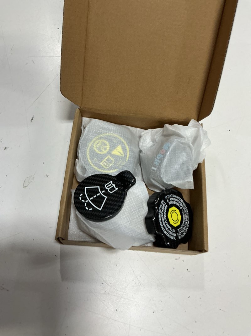 Condition photo showing Good Condition for daeiclru real carbon fiber engine oil cap radiator water tank cap trim compatible with chevrolet corvette c8 2020-2025, windshield wiper switch cover trim kit, engine cap cover set accessories