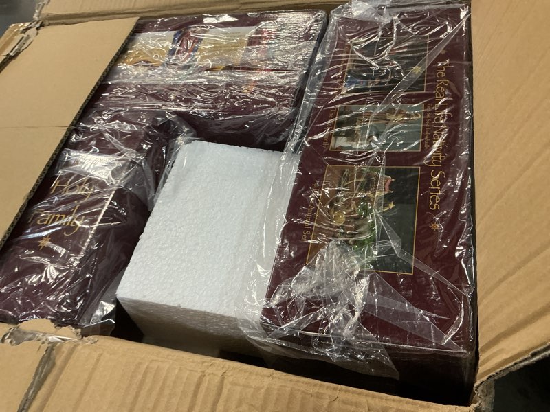 Condition photo showing New/Like New for Deluxe Edition 16 Piece 10 Inch Christmas Nativity Set with Real Frankincense Gold and Myrrh.