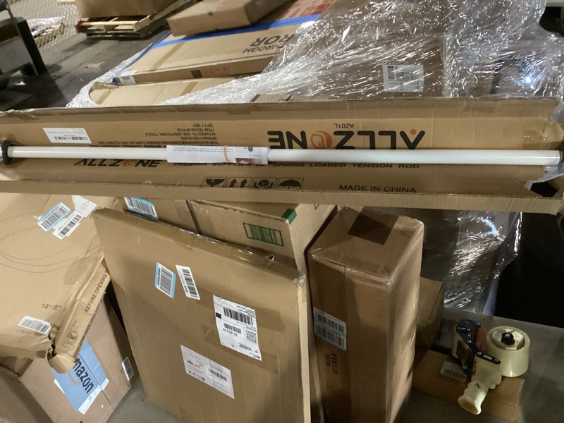 Condition photo showing New/Like New for allzone tension curtain rods for windows 66 to 120 inch, white curtain rods no drilling, heavy duty extra long tension rod for curtains, outdoor curtains rod for patio, bedroom white 66-120 inches