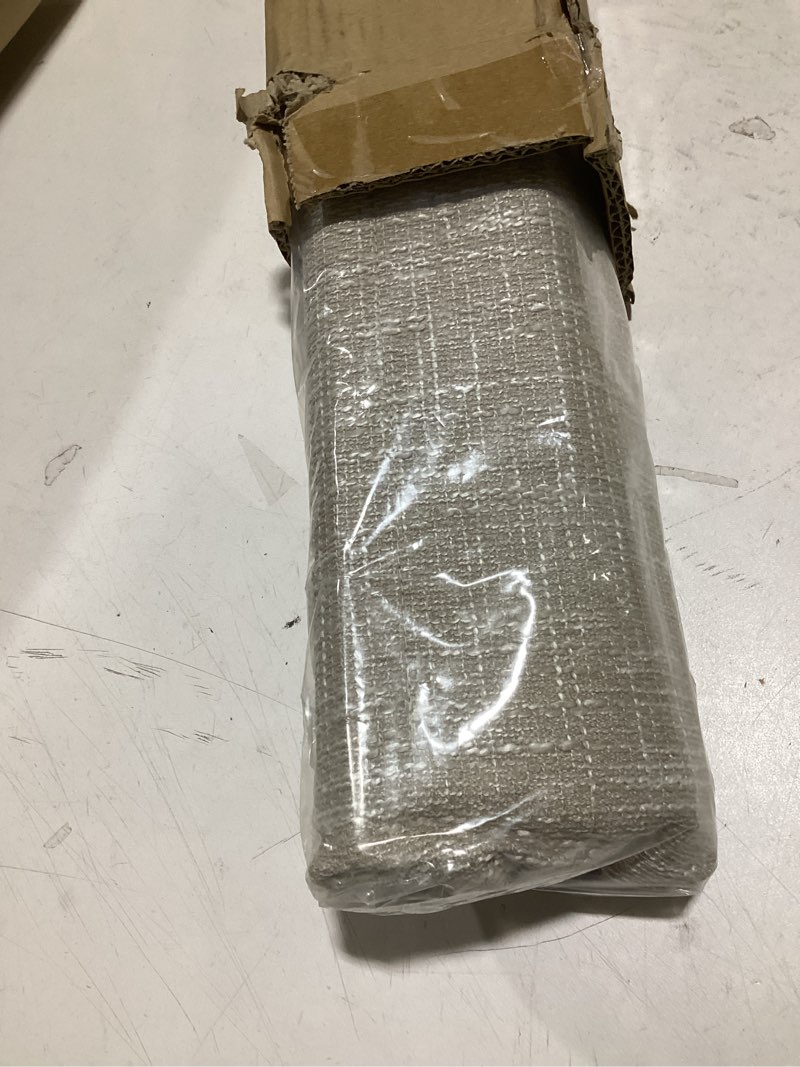 Condition photo showing Good Condition for eclipse drewton motorized 100% blackout cordless 27 in wide x 64 in long textured roman shade in linen 27"w x 64"h motorized taupe