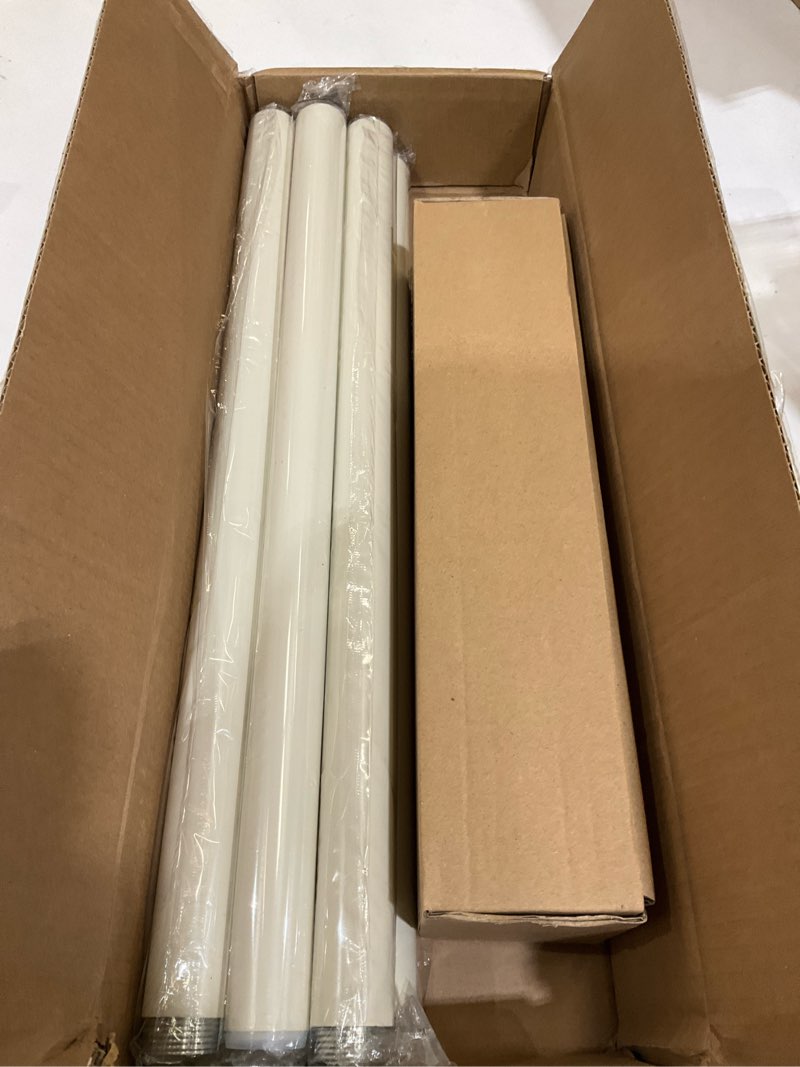 Condition photo showing Good Condition for single curtain rod for windows 66 to 120 inches(5.5-10ft): 1 inch diameter adjustable curtain rod, heavy duty curtain rod with netted texture finials, size:36-120(weathered white) 36-120" weathered white