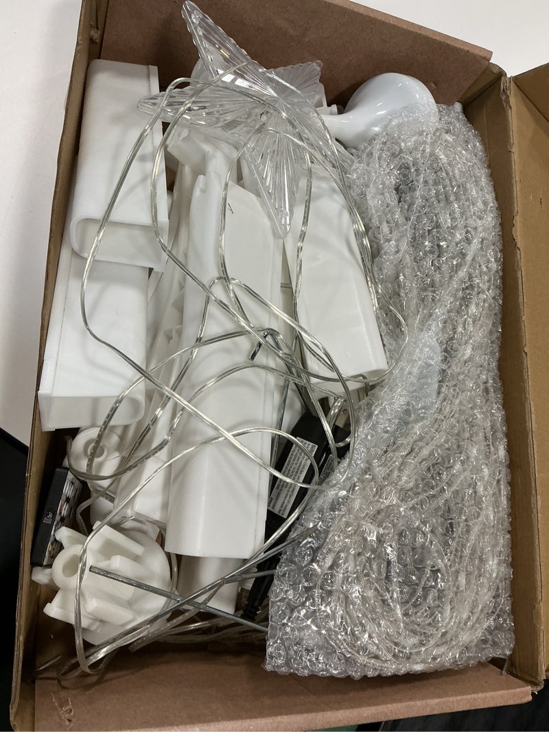 Condition photo showing As Is for Smart LED Christmas Cone Tree Light, 4ft 130 LED Lighted Artificial Tree with Star Topper, Music Sync with Remote APP Control, DIY RGB LED Light Show Tree for Xmas Indoor Outdoor Decorations 4 FT