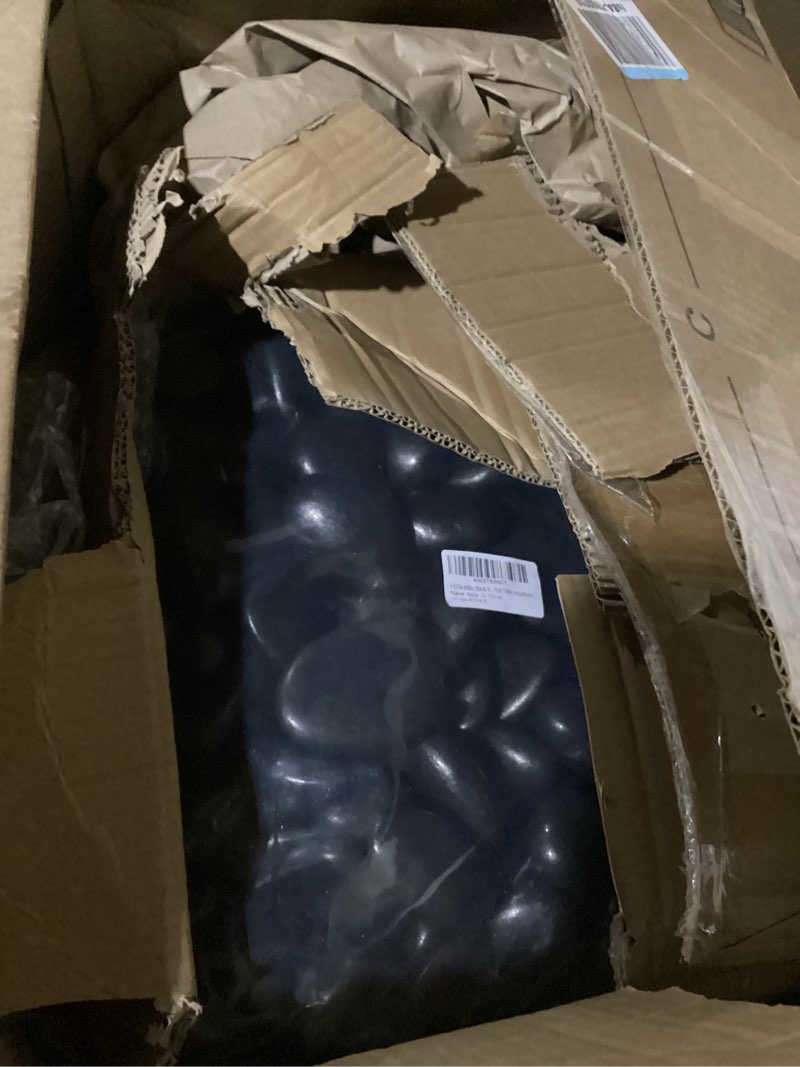 Condition photo showing Good Condition for yiszm 40lbs black rocks for landscaping, 2-3 inch high polished pebbles natural large river rocks for plants, decorative stones garden outdoor and indoor diy vase filler fish tank aquariums 40 pounds black 1