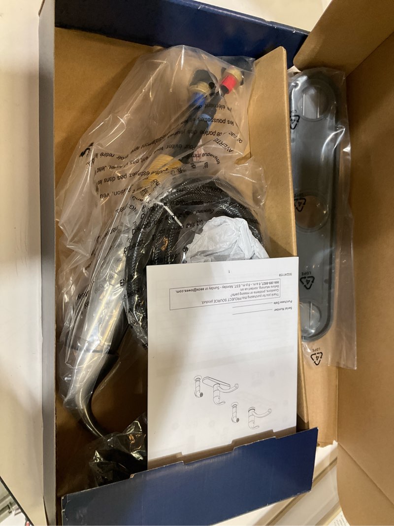 Condition photo showing As Is for project source everfield stainless steel pvd single handle deck-mount kitchen faucet