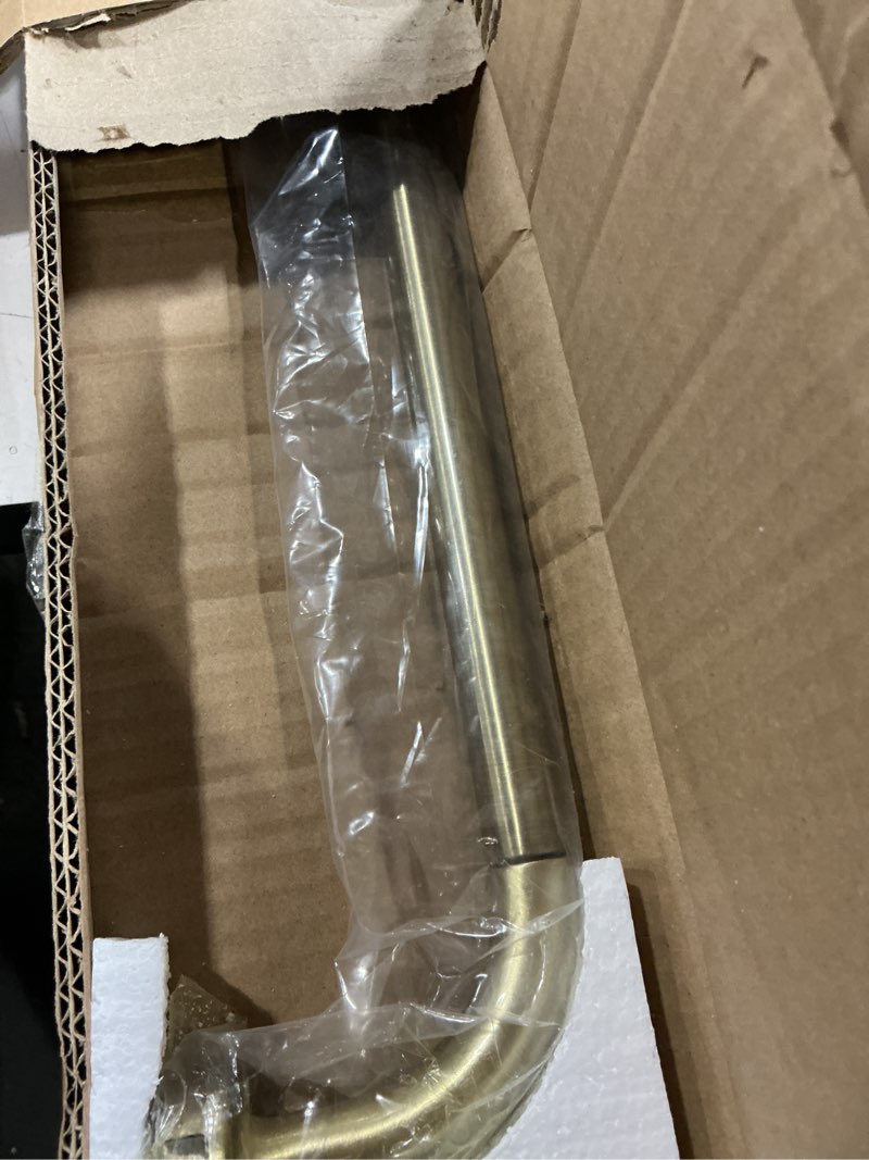 Condition photo showing Good Condition for antique bronze disc curtain rods, 48-84 inches window curtain rod,adjustable room darkening drapery rod with aluminum finials and brackets,wrap around design 48-84" antique bronze