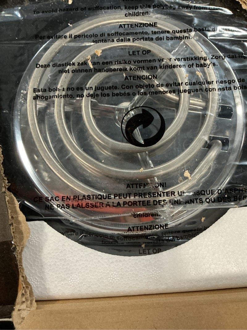 Condition photo showing New/Like New for 2000w electric hot plate,portable electric stove countertop double coil burners w/dual control&5 level temperature control, easy to clean,lightweight cast iron countertop stove for home camp rv 110v 3890-black