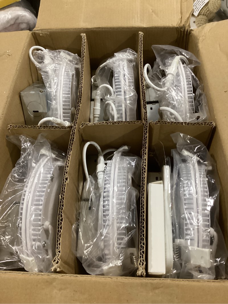 Condition photo showing New/Like New for 12 Pack Black Smart Recessed Lighting 6 Inch, Ultra-Thin 6 Inch LED Recessed Lights12W 1200LM Smart Downlight with Junction Box, Compatible with Alexa/Google Assistant and Siri - ETL and Energy Star 12P-RGB 6INCH