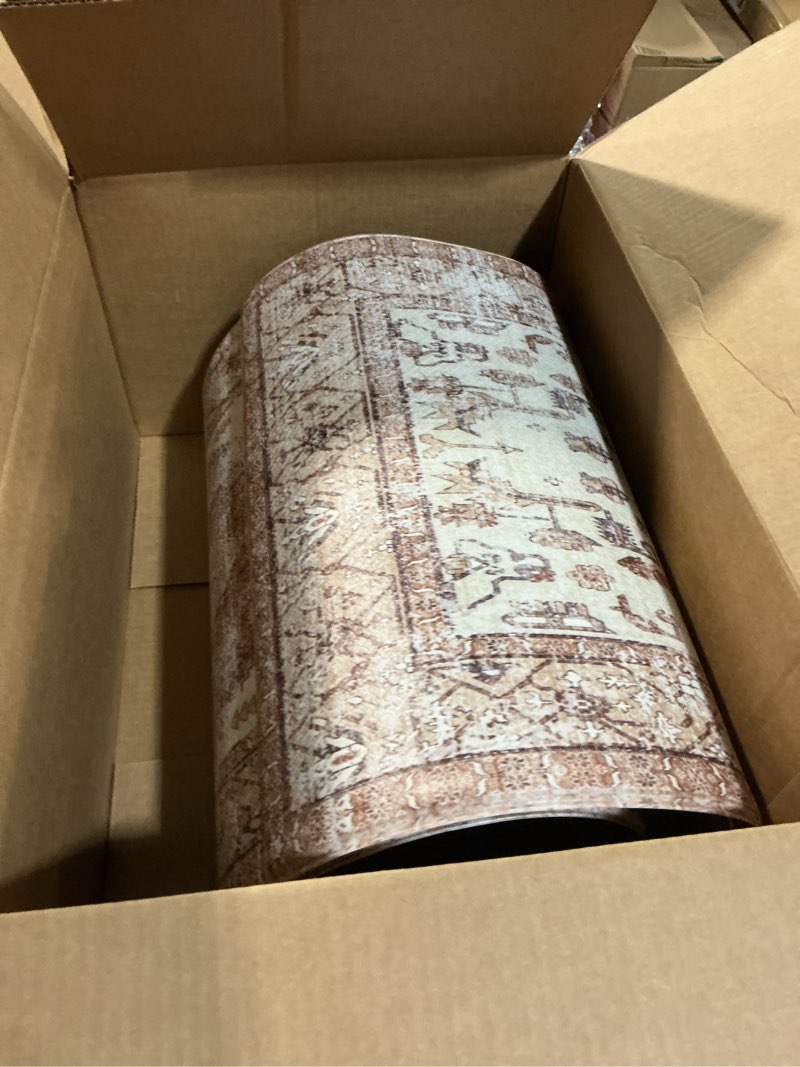 Condition photo showing Good Condition for KIMODE Anti Fatigue Kitchen Mats for Floor 2 Piece, Cushioned Abstract Kitchen Rugs,Memory Foam Kitchen Floor Mats, Standing Desk Mats for Laundry, Office, Sink Light Brown Multi 17"x47"+17"x29" 17.3" x 47"+17.3" x 29"--0.47 inches Light Brown/Multi