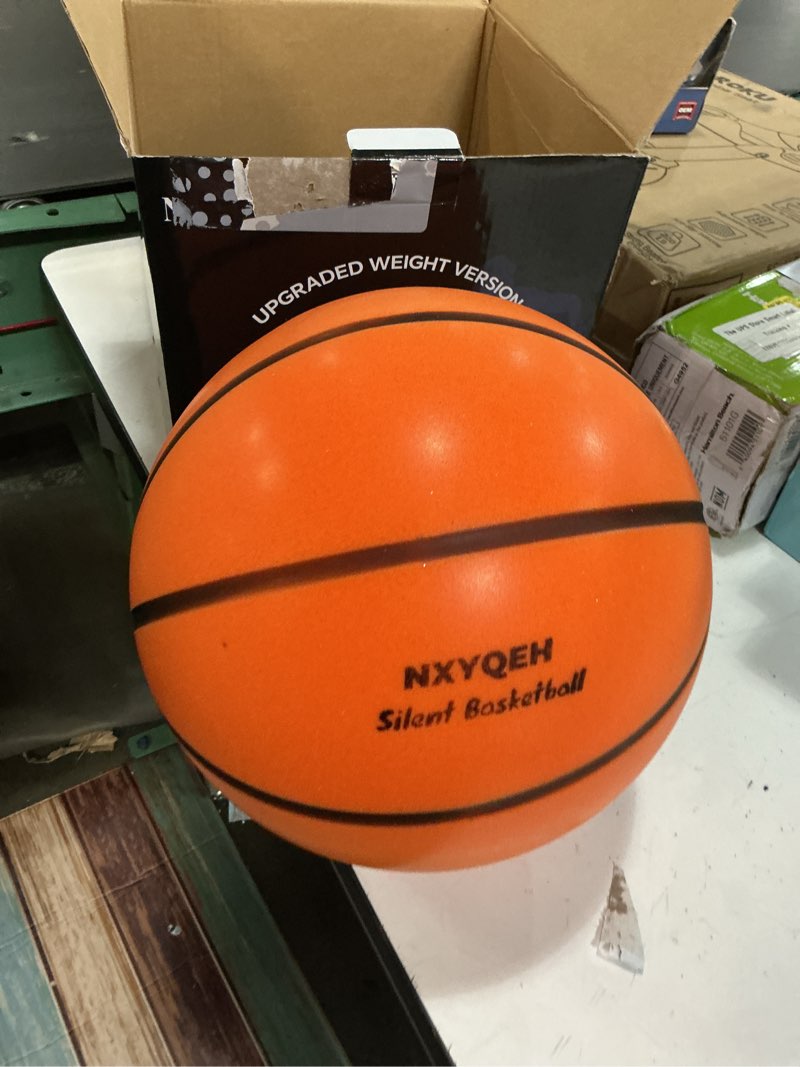 Condition photo showing New/Like New for silent basketball size 7 and size 3 - non-derforming package, new upgraded weight 600g grooved airless indoor basketball, silent training ball high bounce for quiet dribbling and indoor training orange-size 7