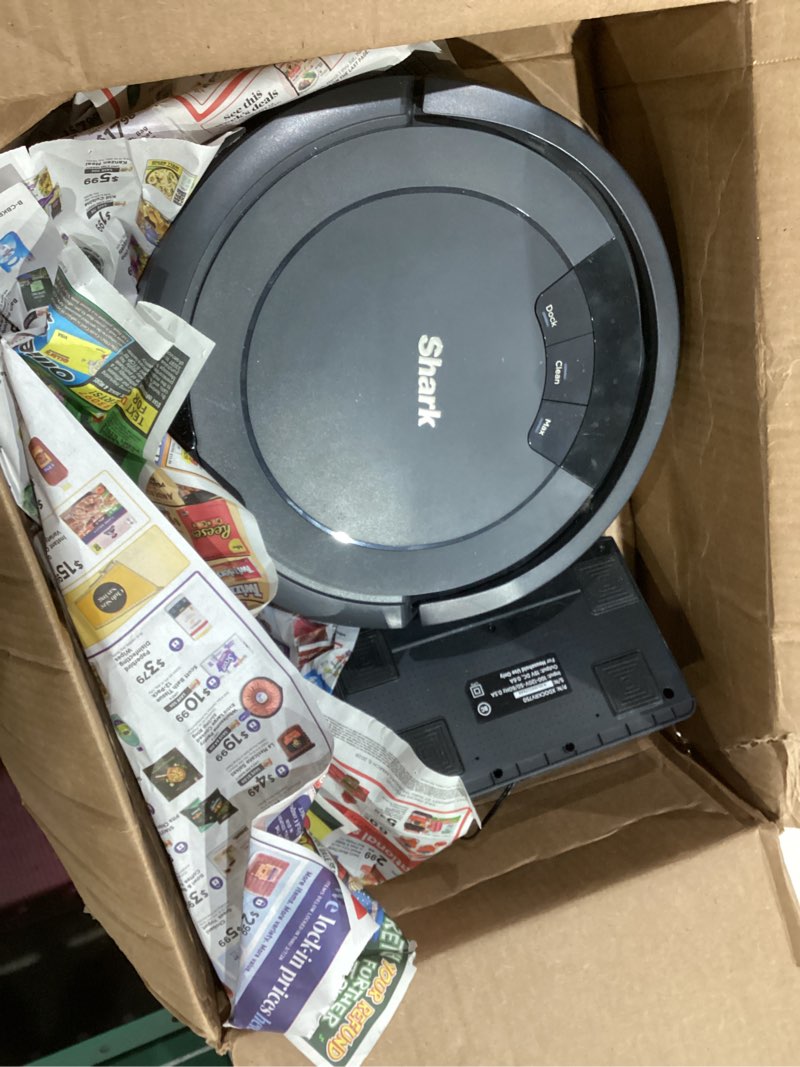 Condition photo showing As Is for Shark AV753 ION Robot Vacuum, Tri-Brush System, Wifi Connected, 120 Min Runtime, Works with Alexa, Multi Surface Cleaning, Grey
