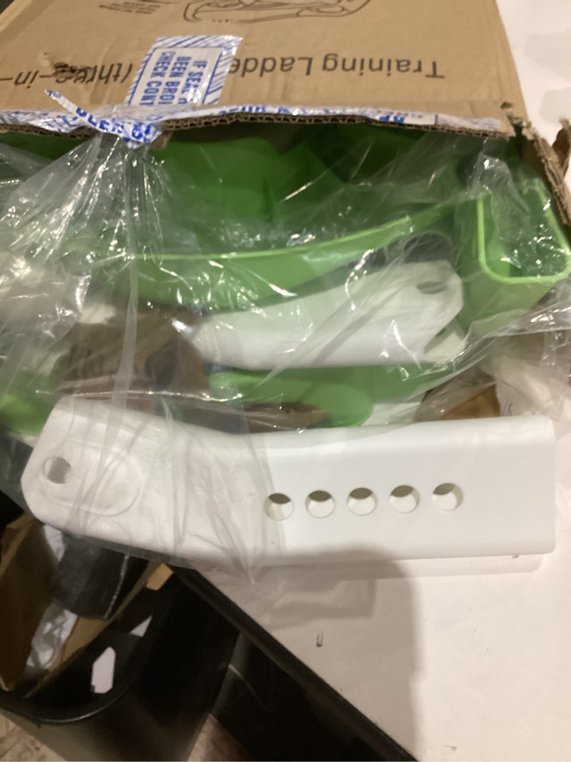 Condition photo showing As Is for (Green)3-in-1 Potty Training Seat with Ladder Toddler Toilet Ladder Kid’s Toilet Chair for Little Boys Girls, with Urinals, Toddler Anti-Slip Step Stool Ladder and Splash Guard - Grey