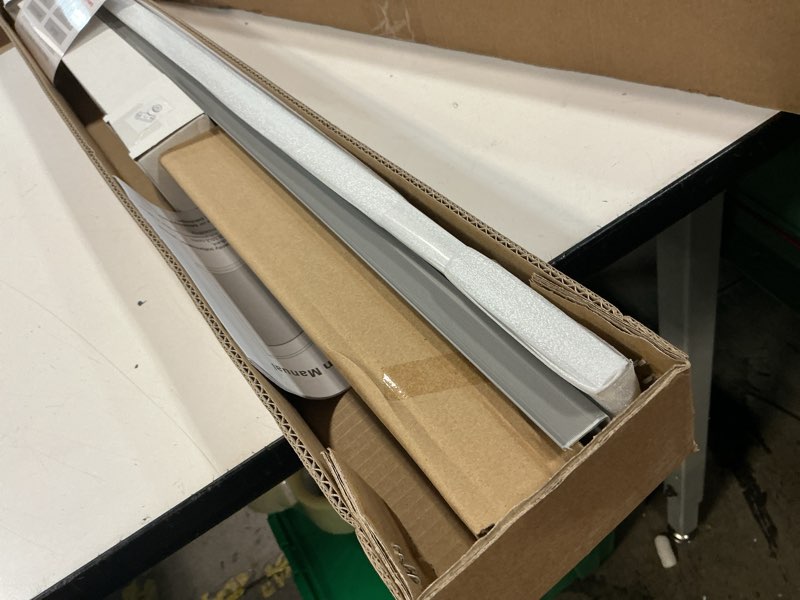 Condition photo showing Good Condition for finosen 38inch concealed sliding barn door hardware with soft close mechanism, aluminum track, invisible floor track, fit min opening width 28in, wall mount system(door is not included) 38in track for 30inch opening(no door)