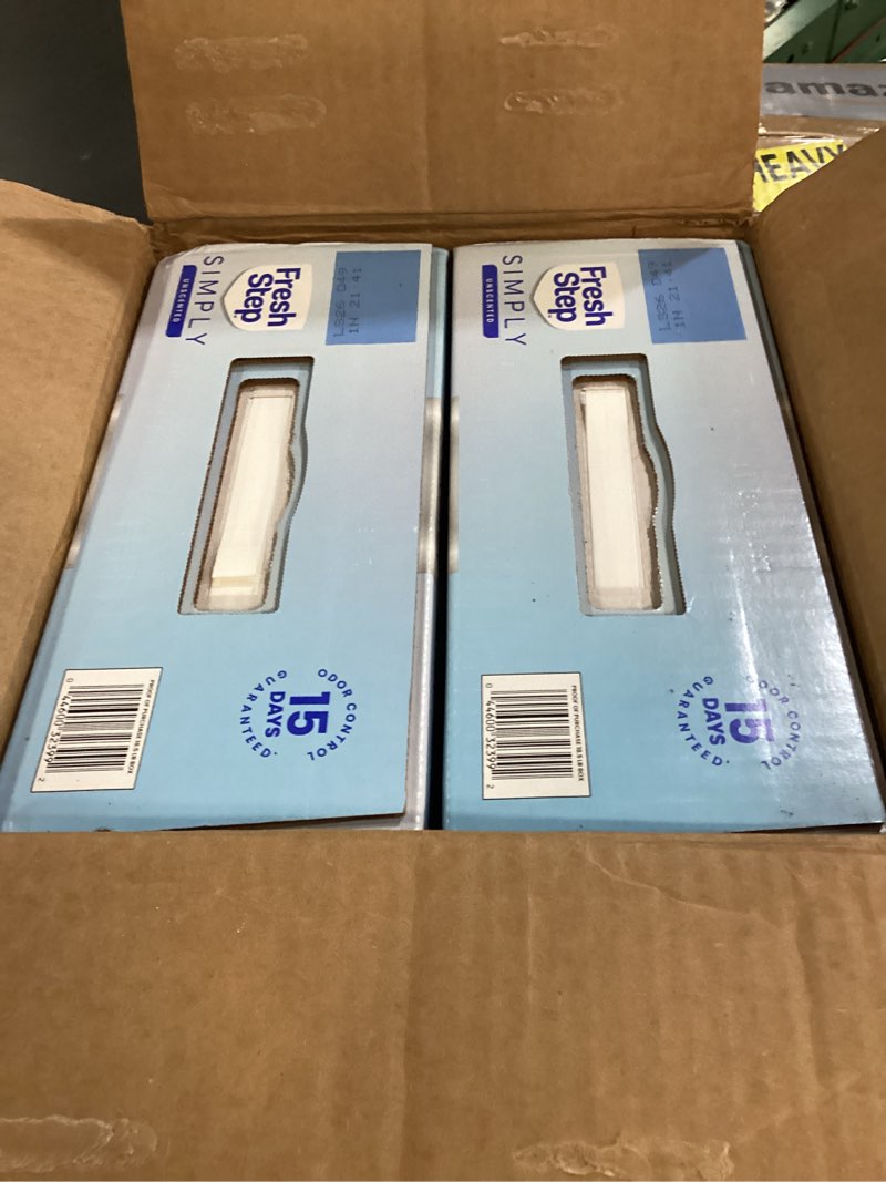 Condition photo showing New/Like New for (of 2 pack) fresh step advanced simply unscented clumping litter, fresh step unscented cat litter fights odor on contact, 18.5 lb. box