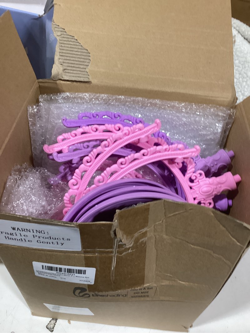 Condition photo showing As Is for 8 Pcs Heart Mirror Purple Pink Heart Shaped Mirror Spa Party Supplies for Girls Makeup Spa Birthday Party Favors