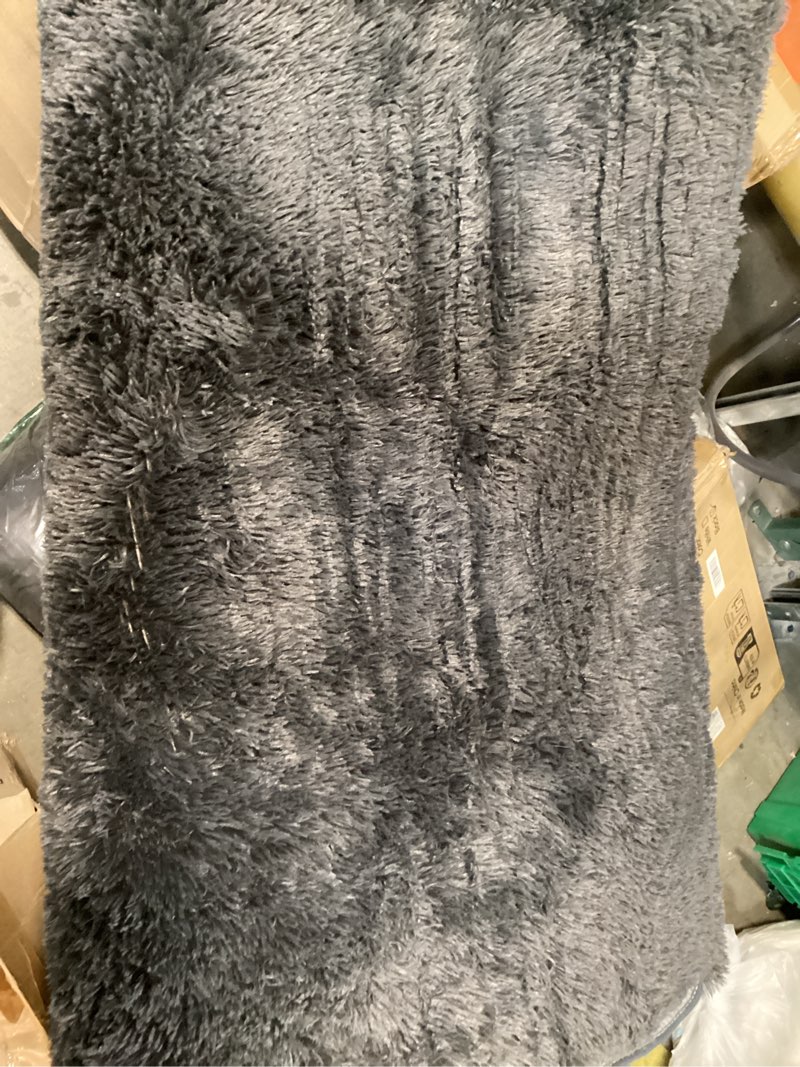 Condition photo showing As Is for Upgrade Non-Slip Plush Rugs for Living Room, Soft Shaggy Carpets for Living Room, Fuzzy Rugs for Kids' Room, Perfect Decor for Modern Home Charcoal 8x10 Feet Charcoal 8' x 10' (Rectangular)