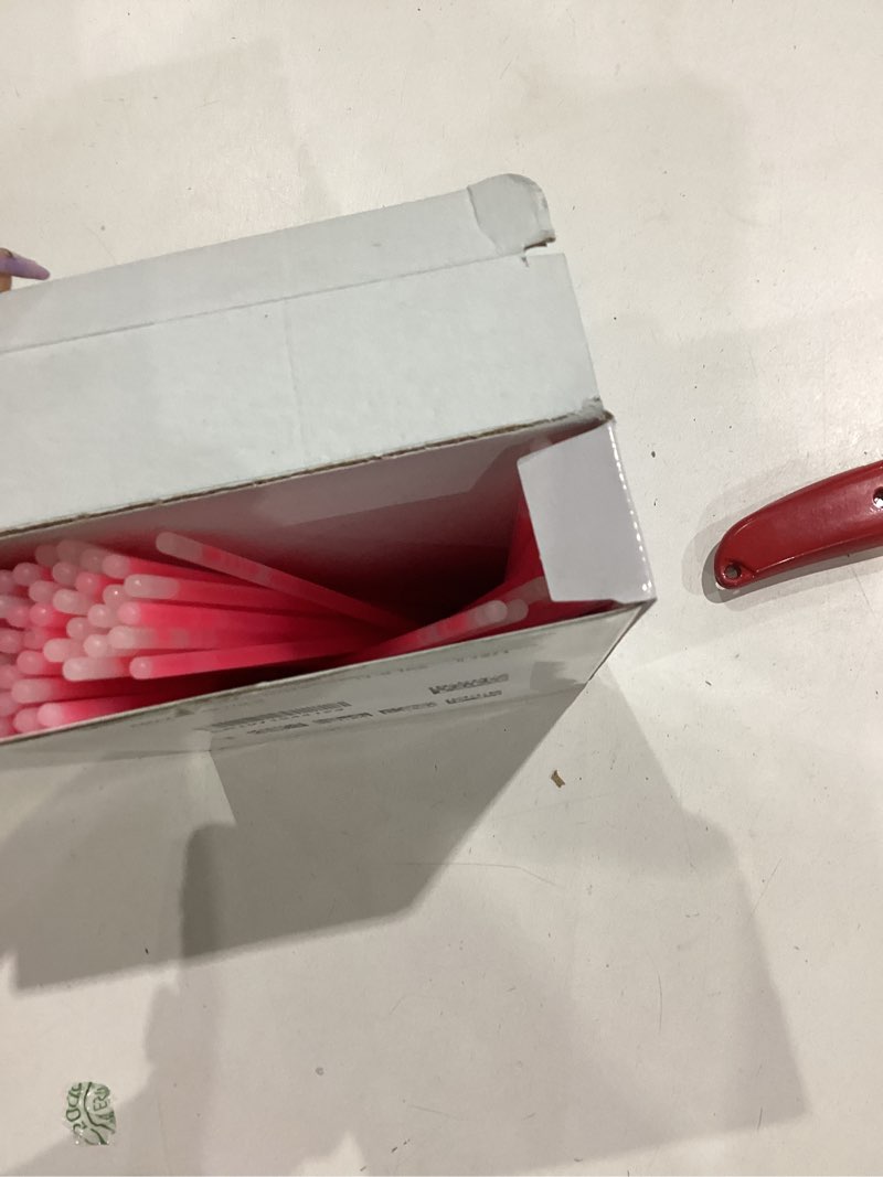 Condition photo showing Good Condition for incomplete 200 pack 8'' glow sticks bulk party favors red light up sticks with connectors neon glow in the dark party supplies bracelets for holiday birthday party decoration (red)