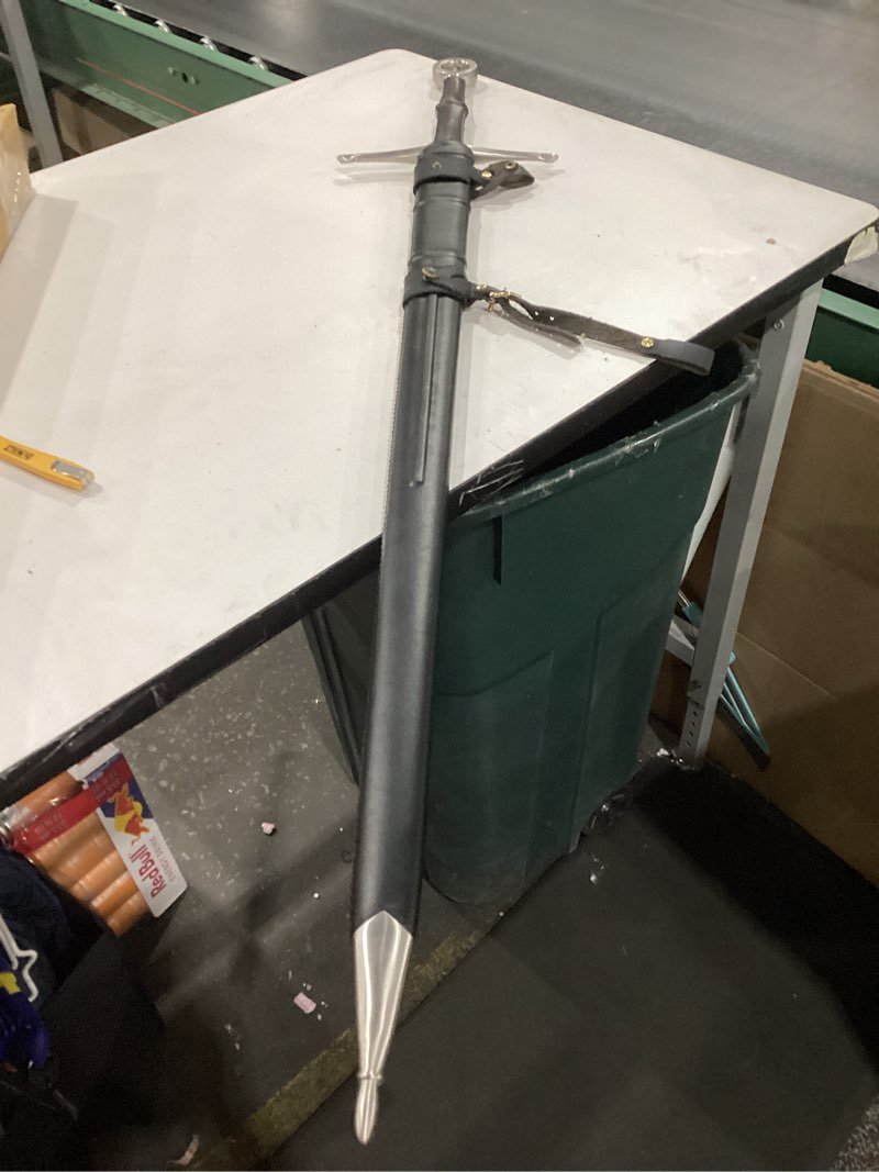 Condition photo showing New/Like New for Handmade Cast Sharp Blade Medieval Sword, Full Tang, with Leather Protective Cover,Real Metal Sword for Collection Gift