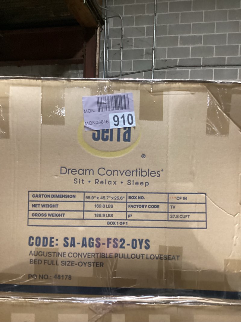 Condition photo showing As Is for Serta Monroe Full Size Convertible Sofa