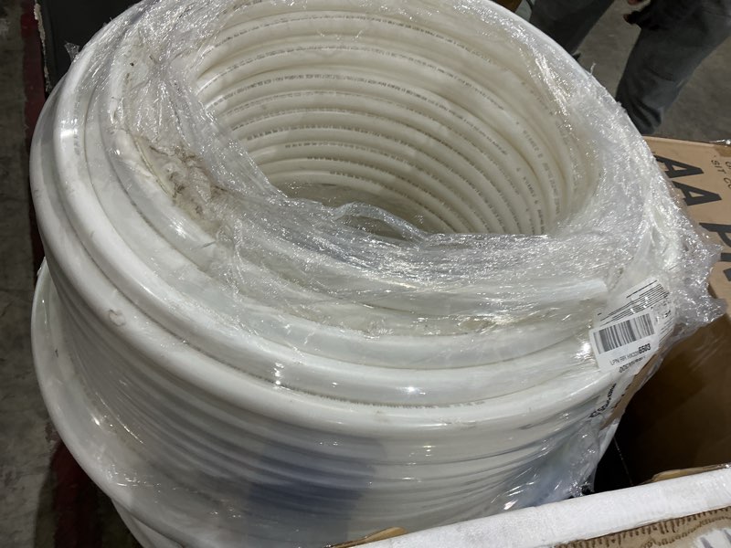 Condition photo showing As Is for sharkbite 1 inch x 300 feet white pex-b, pex pipe flexible water tubing for plumbing, u880w300 1 inch - 300 foot coil