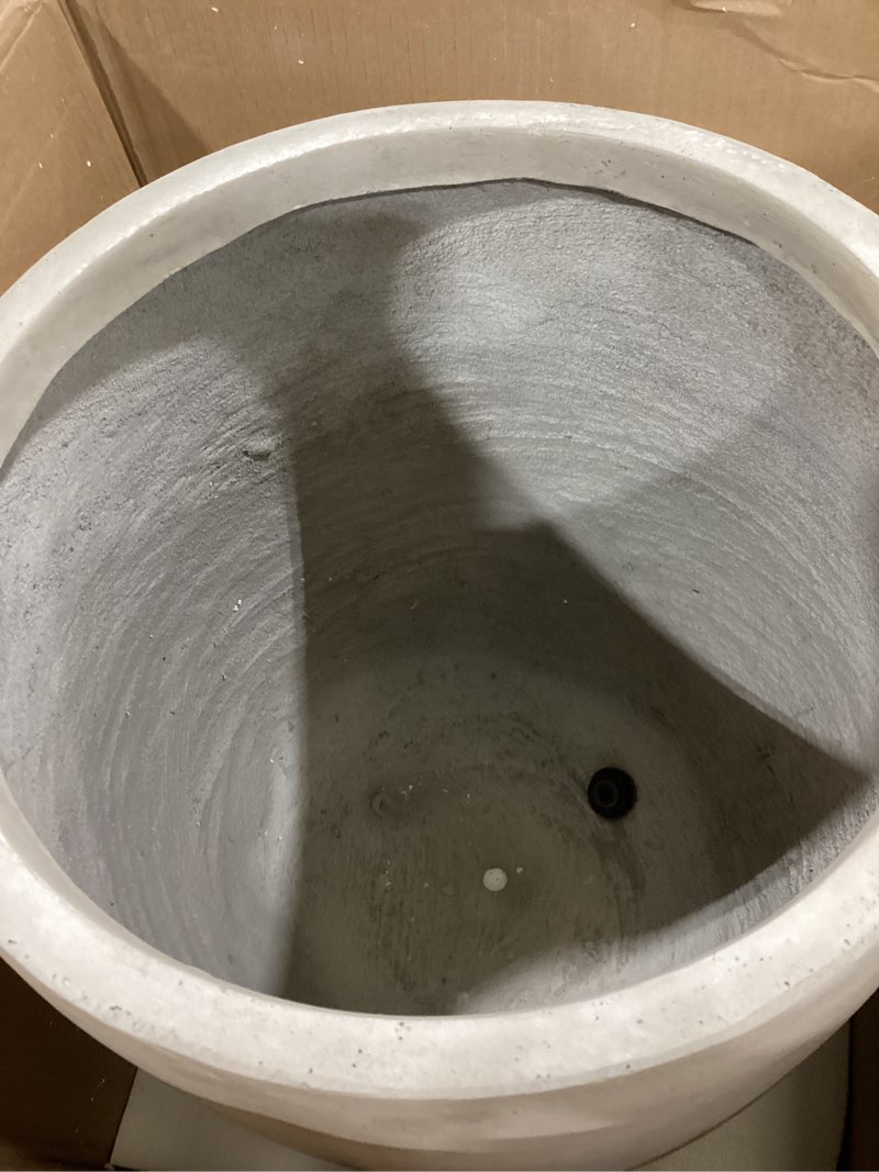Condition photo showing New/Like New for kante tall concrete planter, 21.7-inch height weathered concrete large indoor outdoor plant pot with