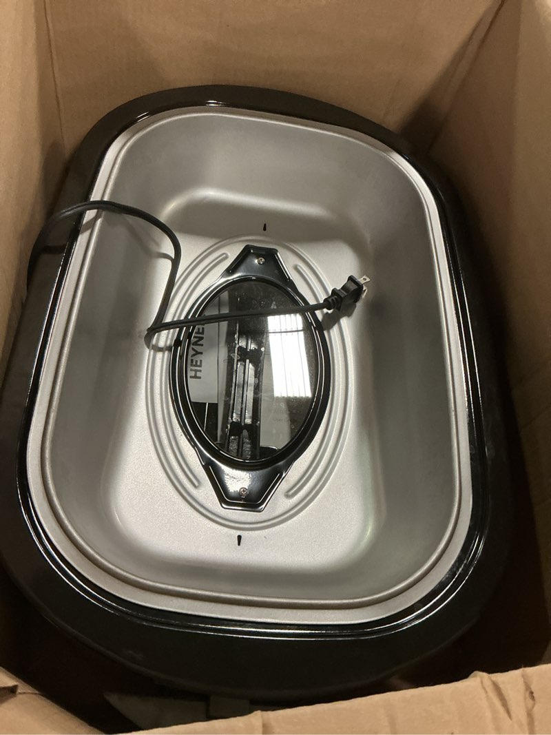 Condition photo showing Good Condition for 26Qt Turkey Roaster Oven Buffet with Self-Basting Lid, 1450W Electric Roaster Oven with Cool-Touch Handles, Stainless Steel Roaster Oven with Removable Pan and Rack, Silver 26QT Silver