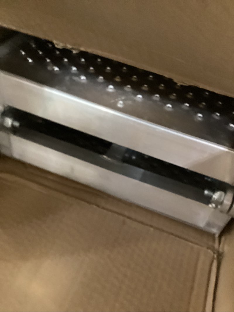 Condition photo showing Good Condition for Aluminum Motorcycle Ramps & Loading Ramps for Pickup Trucks - Tri-Fold Lightweight Design for Dirt Bikes, Lawn Mowers, ATVs, 600 lb Capacity, 89"*11", 1PC, Silver