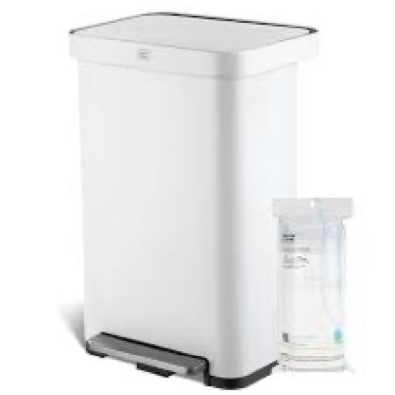 Home Zone Living 18.5 Gallon Large Stainless Steel Trash Can with Slow Closing Lid and Wide Opening,