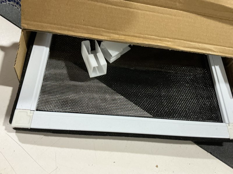 Condition photo showing Good Condition for paramondo expandable window screen, horizontal (10" h x 19.6" - 36" w, 2 pack) adjustable window screens, replacement window screens for house windows small (10" h x 19.6"-36" w, 2 pack) white frame + black mesh