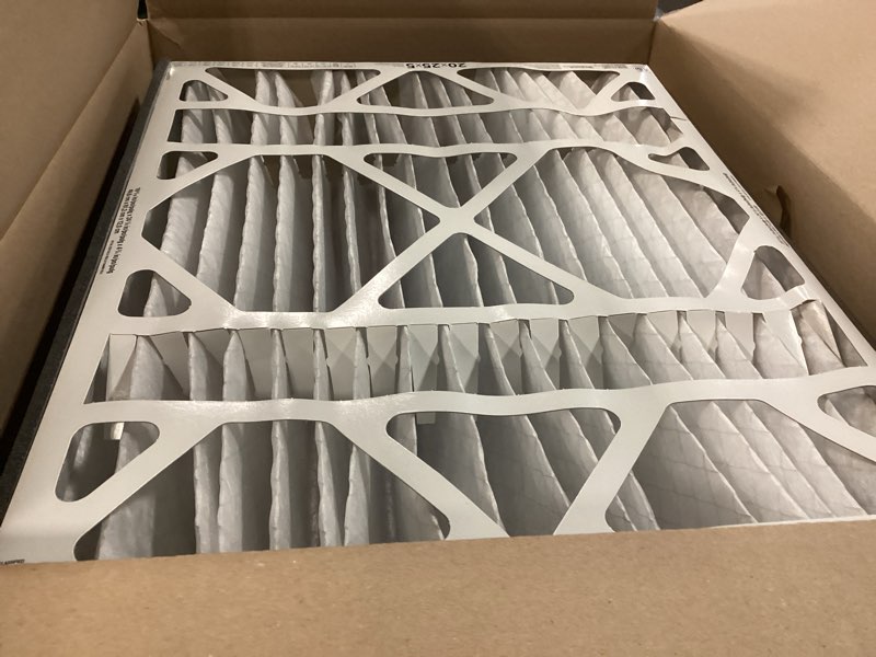 Condition photo showing New/Like New for Filtrete 20x25x5 AC Furnace Air Filter, MPR 1550, MERV 12, Fits Trion AirBear, CERTIFIED Asthma & Allergy Friendly, Electrostatic Air Cleaning Filter, 1-Pack (actual size 19.56 x 24.13 x 4.75) 4.7" x 24.2" x 19.6"