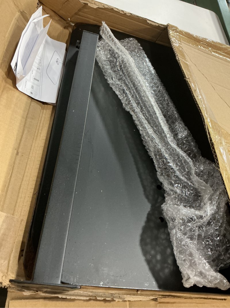 Condition photo showing As Is for Side Table Sofa Tray for Couch Heavy Metal Base Swivel/Adjustable Height, Sofa Bed Bathroom Study TV Tray C Shaped End Table Food Snack Trays for Eating(Brown 19.7 * 15.7in) Brown 19.7*15.7in