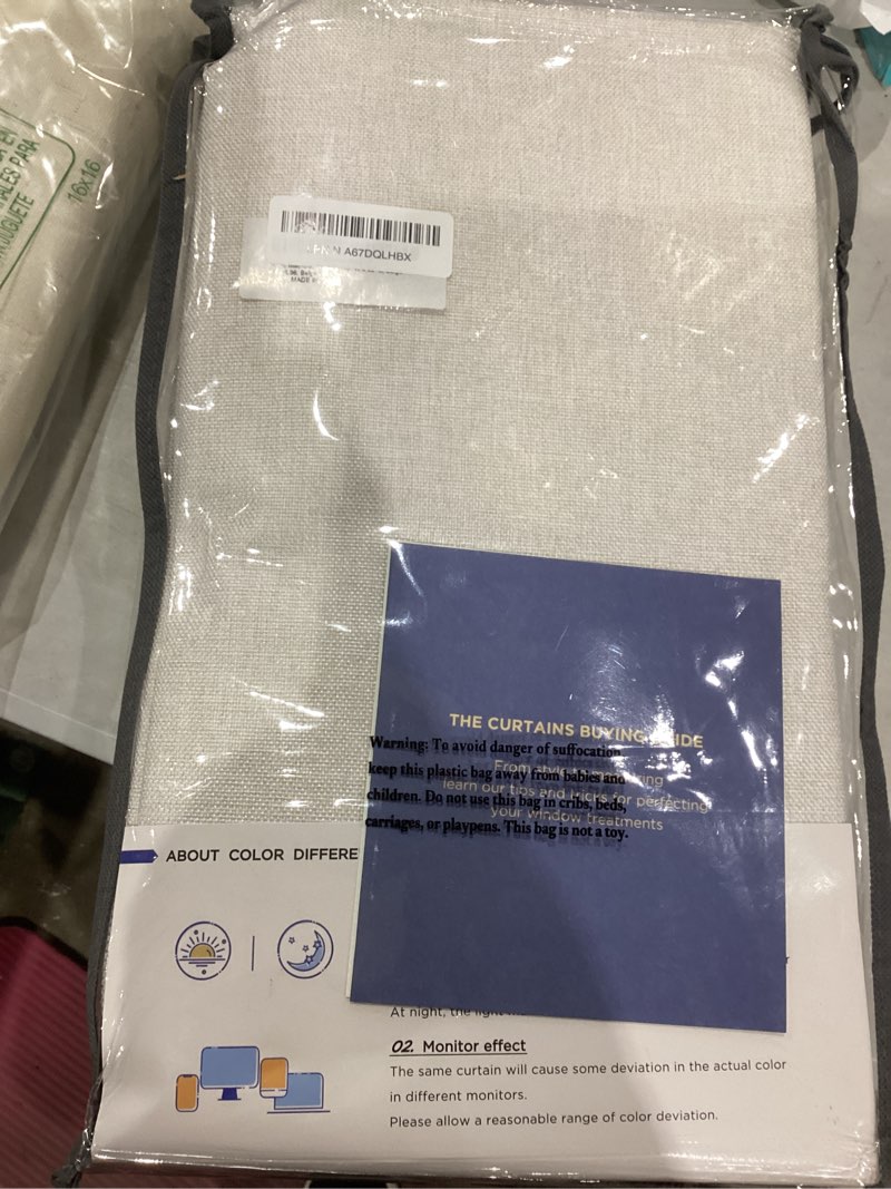 Condition photo showing Good Condition for 100% Blackout Shield Linen Blackout Curtains for Bedroom 96 Inches Long, Back Tab/Rod Pocket Living Room Drapes, Thermal Insulated Blackout Curtains 2 Panels Set, 50" W x 96" L, Beige Beige 50"W x 96"L (Pack of 2)