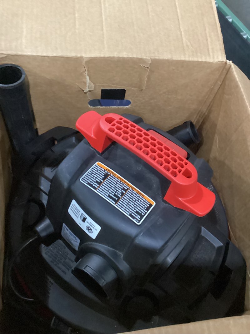 Condition photo showing As Is for craftsman cmxevbe17590 9 gallon 4.25 peak hp wet dry vac, portable shop vacuum wet and dry with filter, dust bag, hose and attachments for home, garage and automotive cleaning