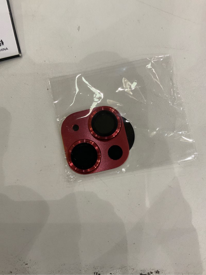 Condition photo showing New/Like New for Korecase [1 Pack] for iPhone 14 / iPhone 14 Plus Camera Lens Protector, Anti Scrach HD Tempered Glass Camera Screen Protector Cover, Aluminum Alloy Whole Lens Film Case Friendly Red