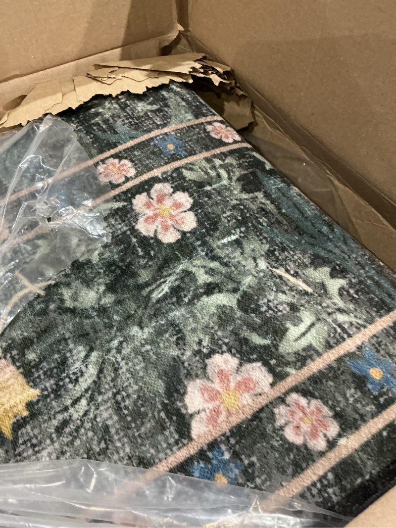 Condition photo showing Good Condition for 8x10 rugs for living room washable green area rug rugs for bedroom green 8' x 10'(oblong)