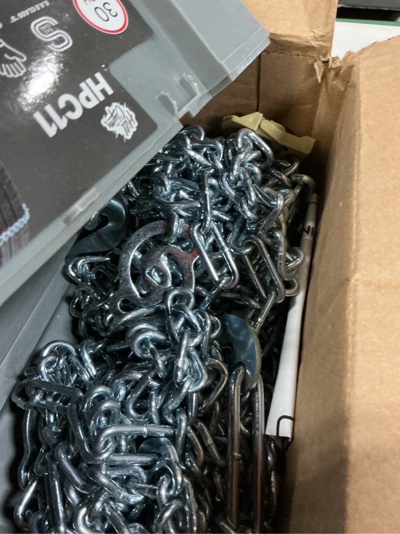 Condition photo showing New/Like New for snow chains for pickup trucks, suvs, light trucks, heavy duty quick fit & easy installation, reusable emergency cam tightener tire traction chain, set of 2 (hpc1142)