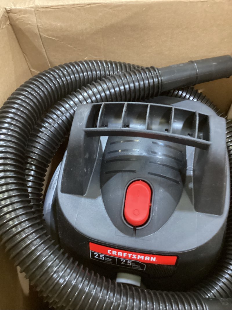 Condition photo showing Good Condition for craftsman cmxevbe17250 2.5 gallon 2.5 peak hp wet dry vac, portable shop vacuum wet and dry with filter bag, hose and attachments for cleaning in the home