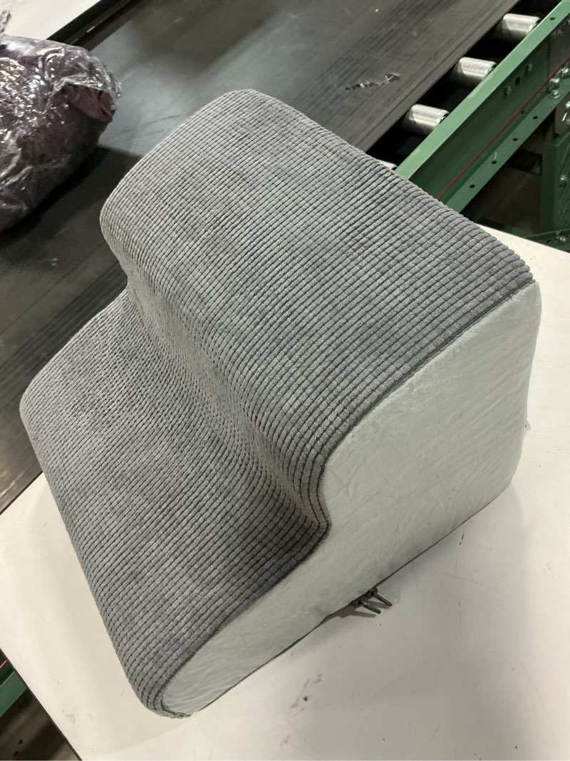 Condition photo showing Good Condition for dogs steps for bed, dog stairs for small dogs, 2-step dog ramp for bed, couch, sofa, and chairs, non-slip bottom design, cat scratching, high density foam portable pet step, indoor, grey grey 2 2-step 11.8"h