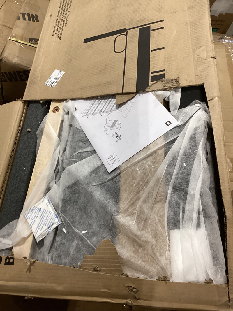 Condition photo showing Good Condition for marsail twin size bed frame and mattress set with adjustable upholstered headboard and 10? memory foam mattress, sturdy and durable,12 support legs,with graphene fabric and cooling gel, dark gray blue twin (with 10" mattress)