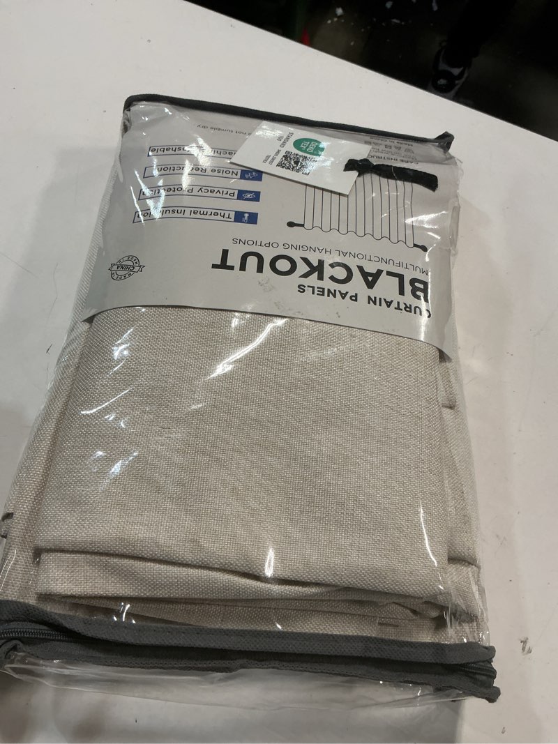 Condition photo showing Good Condition for 100% blackout shield linen blackout curtains for bedroom 84 inches long, back tab/rod pocket living room drapes, thermal insulated blackout curtains 2 panels set, 50" w x 84" l, cream cream 50"w x 84"l (pack of 2)