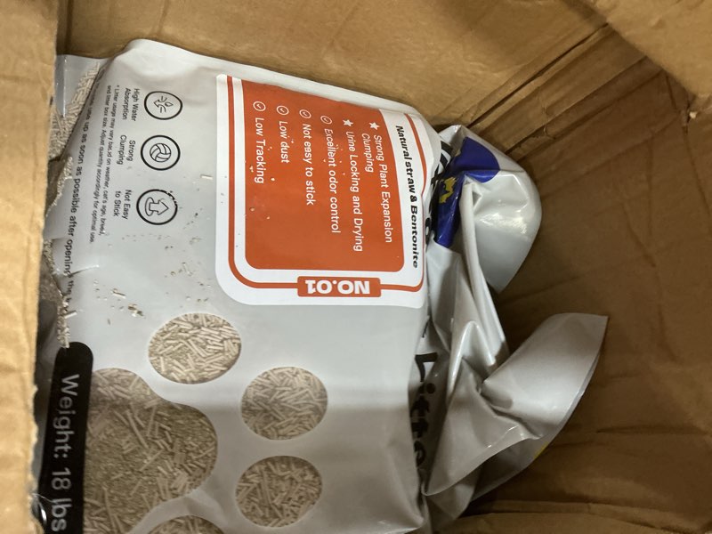 Condition photo showing As Is for ABCPET Natural Cat Litter Clumping Cat Litter,36 Pounds Mixed Straw Kitty Litter Lightweight Litter,