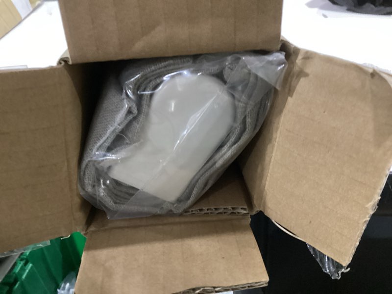 Condition photo showing New/Like New for Madison Park Kyler Cordless Roman Shades - Single Panel, Lightweight Linen Blend Fabric, Natural Design, Easy Installation, Light Filtering Window Blind, Bedroom, Living Room Decor 29" W x 64" H Grey 29"W x 64"H Linen Blend Grey