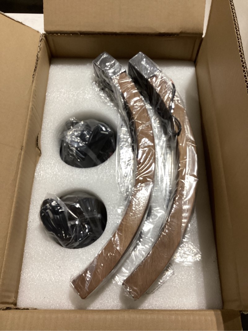 Condition photo showing As Is for Farmhouse Wagon Wheel Chandelier 23.6" Black Rustic Light Fixtures 8-Light Wood Round Chandelier for Dining Room Kitchen Entryway Foyer 8-Light 23.6 inch Walut