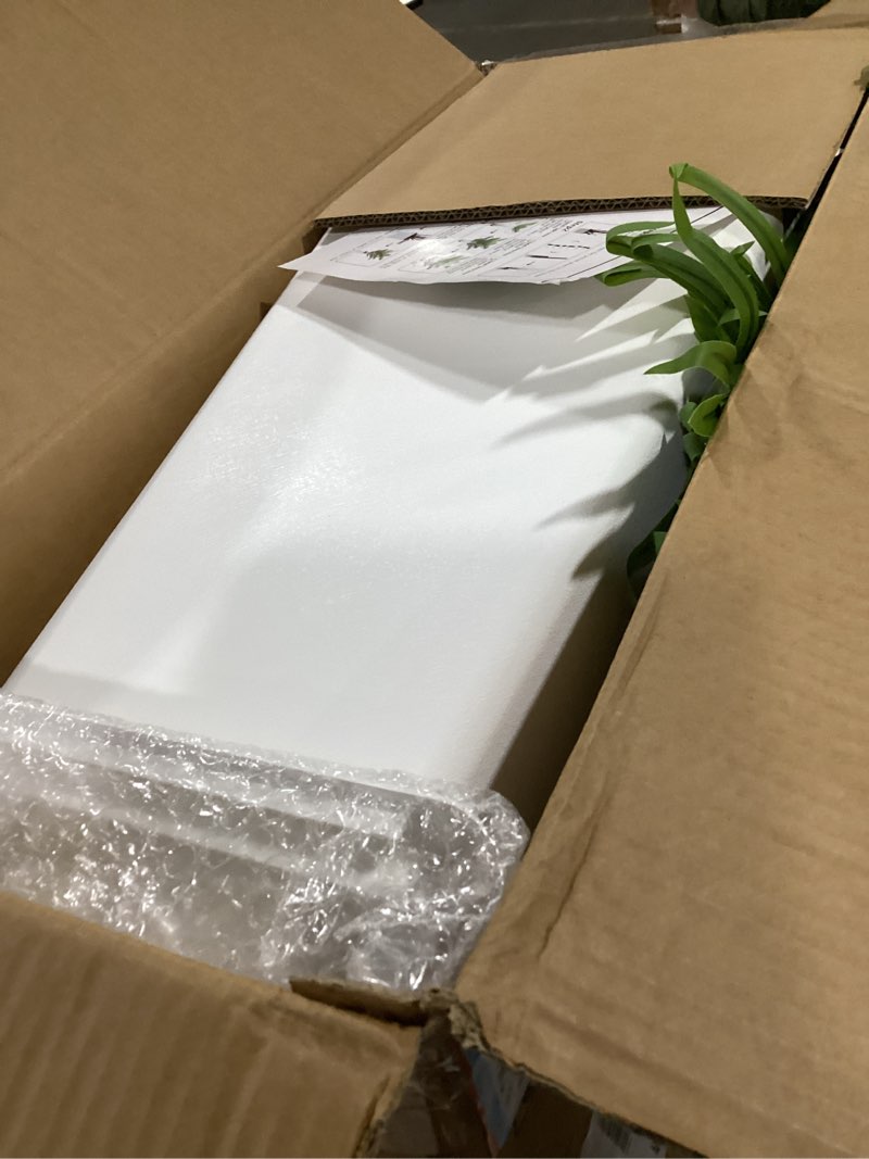 Condition photo showing Good Condition for artificial dracaena tree?6ft faux silk tropical yucca floor trees realistic fake green plant with natural wood trunk & lifelike leaves for home office decor indoor & outdoor (6ft,1-pack,white) 6ft dark green – white pot 1