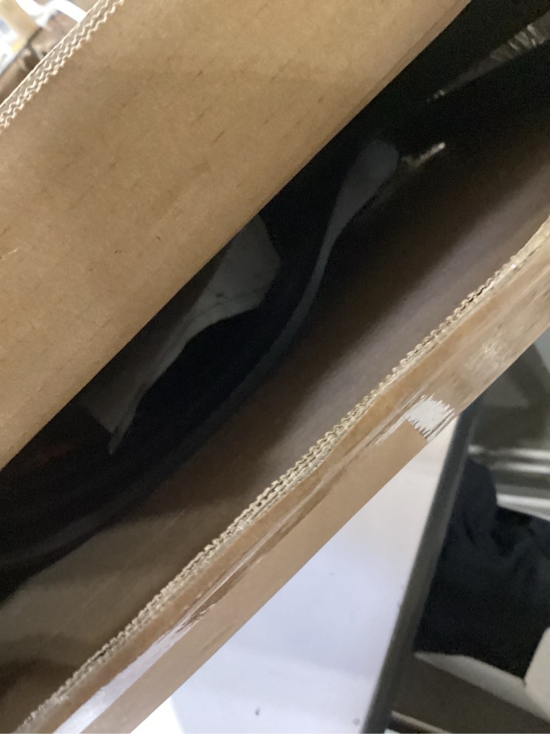 Condition photo showing As Is for humble crew desk chair no wheels, black, 16"w x 19"d x 30"h, 200 lbs max - lightweight plastic chair for small spaces - premium stackable minimalist chair for office, dorm, bedroom, dining, and more