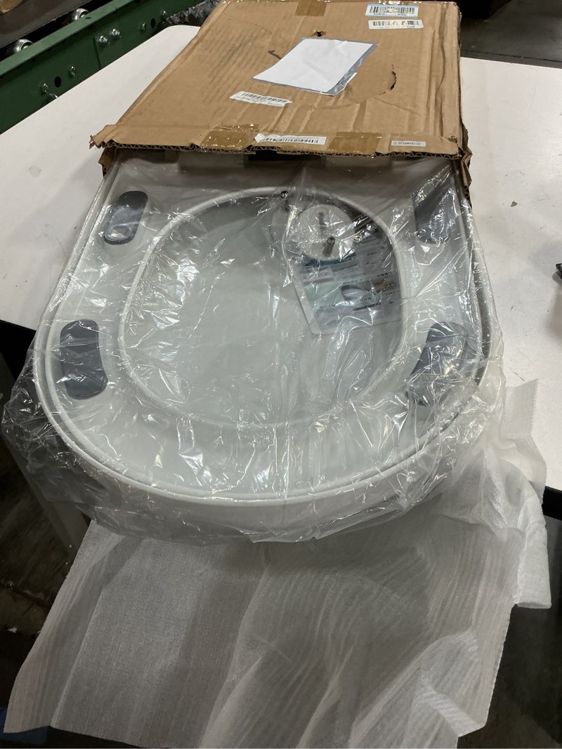 Condition photo showing Good Condition for u/d-shape toilet seat replacement, ergonomic soft close quiet no slam, pp plastic heavy-duty anti-yellow, quick release easy install, fits 18.5” elongated toilets – mins028